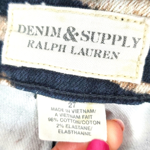 Denim and Supply Ralph Lauren Black Creme Zebra Skinny Jeans 27 NWOT - Picture 13 of 16